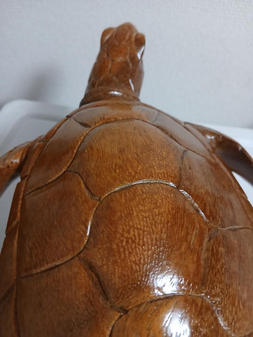木彫り置物　ウミガメ