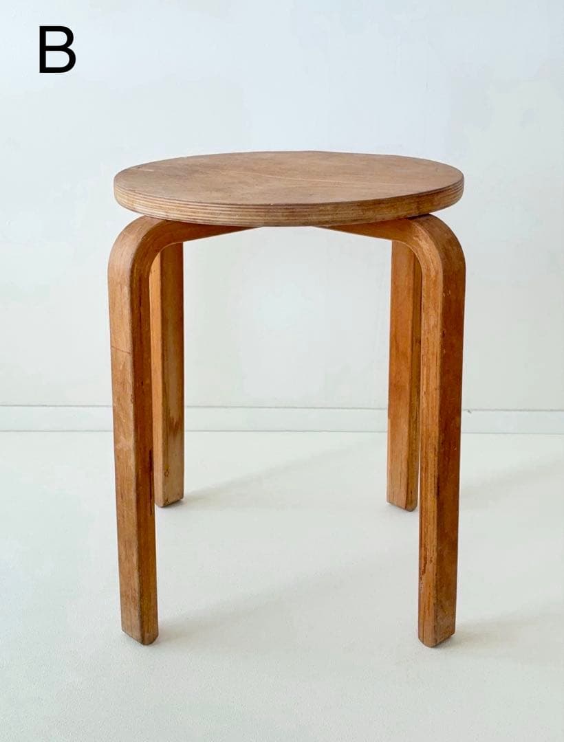 【希少】1960s フランス スツール2脚 Alvar Aalto Style