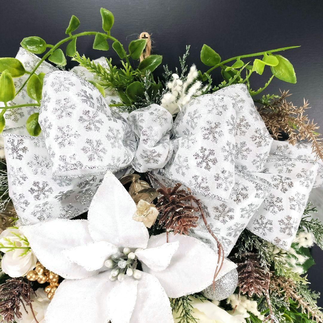 商品名【六花】ゆきこ❤️ポインセチアとローズのクリスマスリース