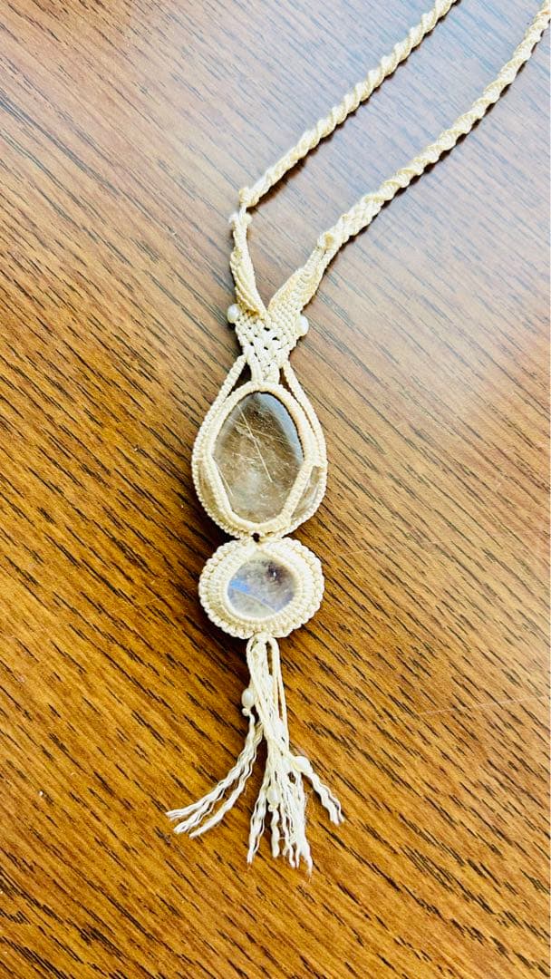 定価25,000円❗️パワーストーン&シルクの紐のネックレス/ハーキマー煙水晶