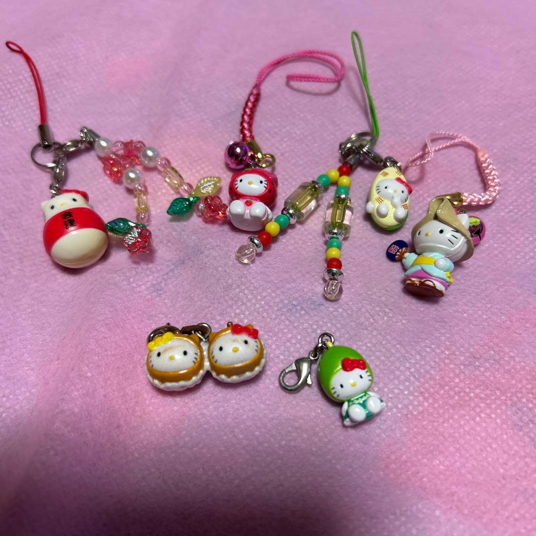 レア☆ご当地キティ 根付けストラップ＆チャームキーホルダー☆25個☆レトロ
