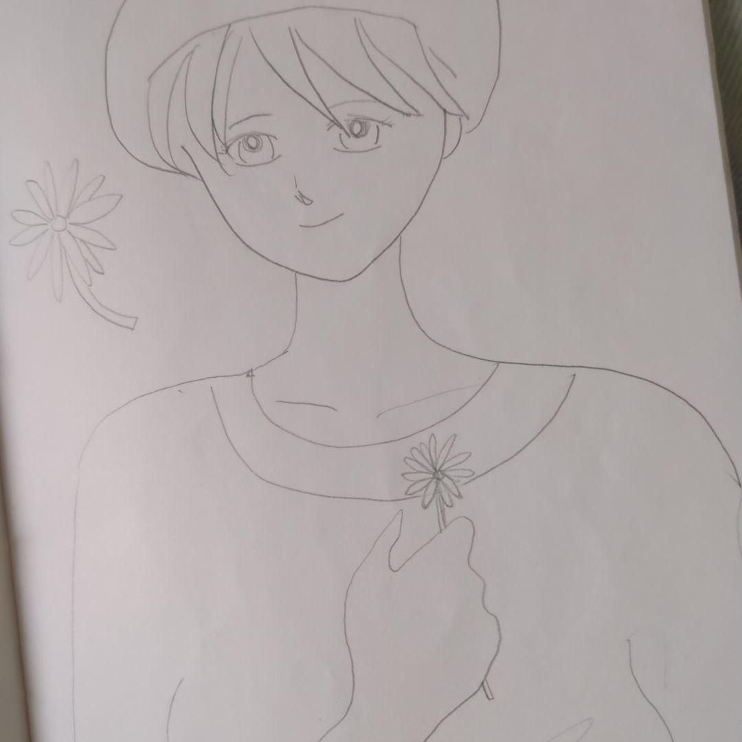 ベレー帽ショートカット女性イラスト