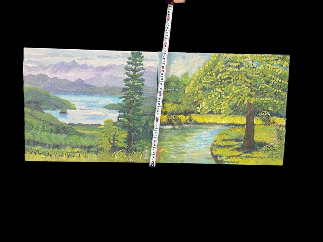 絵画　油絵3点　貼り絵2点　キャンバス　ひまわりなど