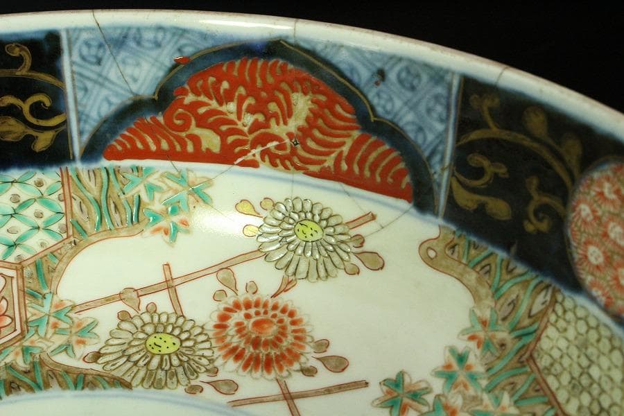 古伊万里 錦手 兎紋 大中小 三鉢 江戸末期(K-YC698)