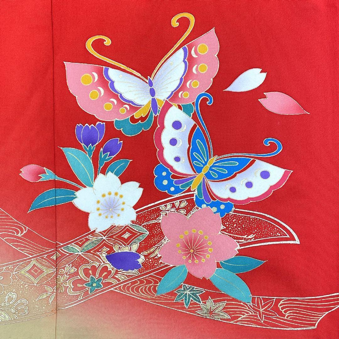 ◎mk-2590　未着用　七五三　女の子　着物　刺繍紋　7歳　　2-6