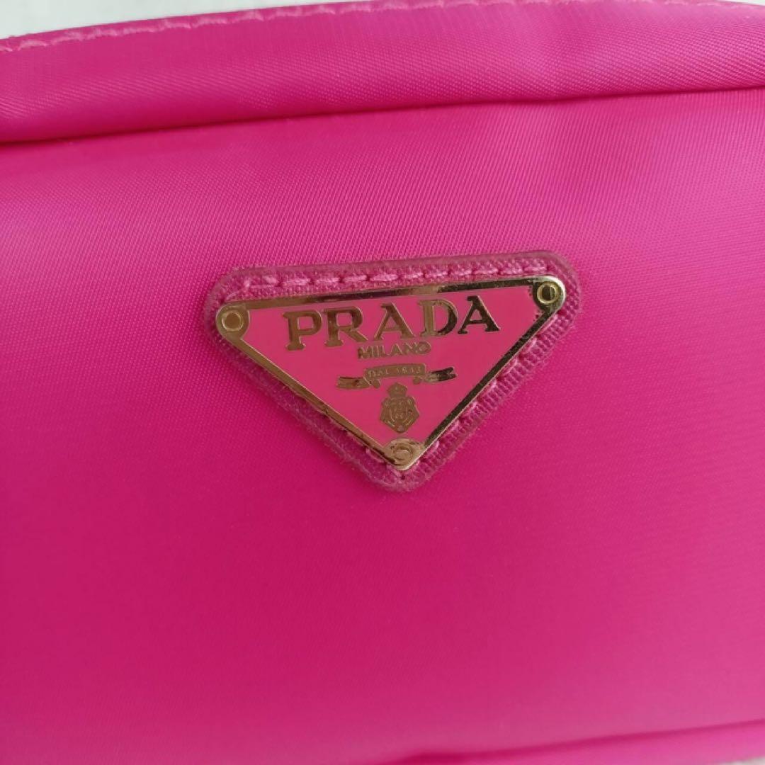 PRADA ノベルティ ナイロン ピンク ポーチ ボックス型 pr1