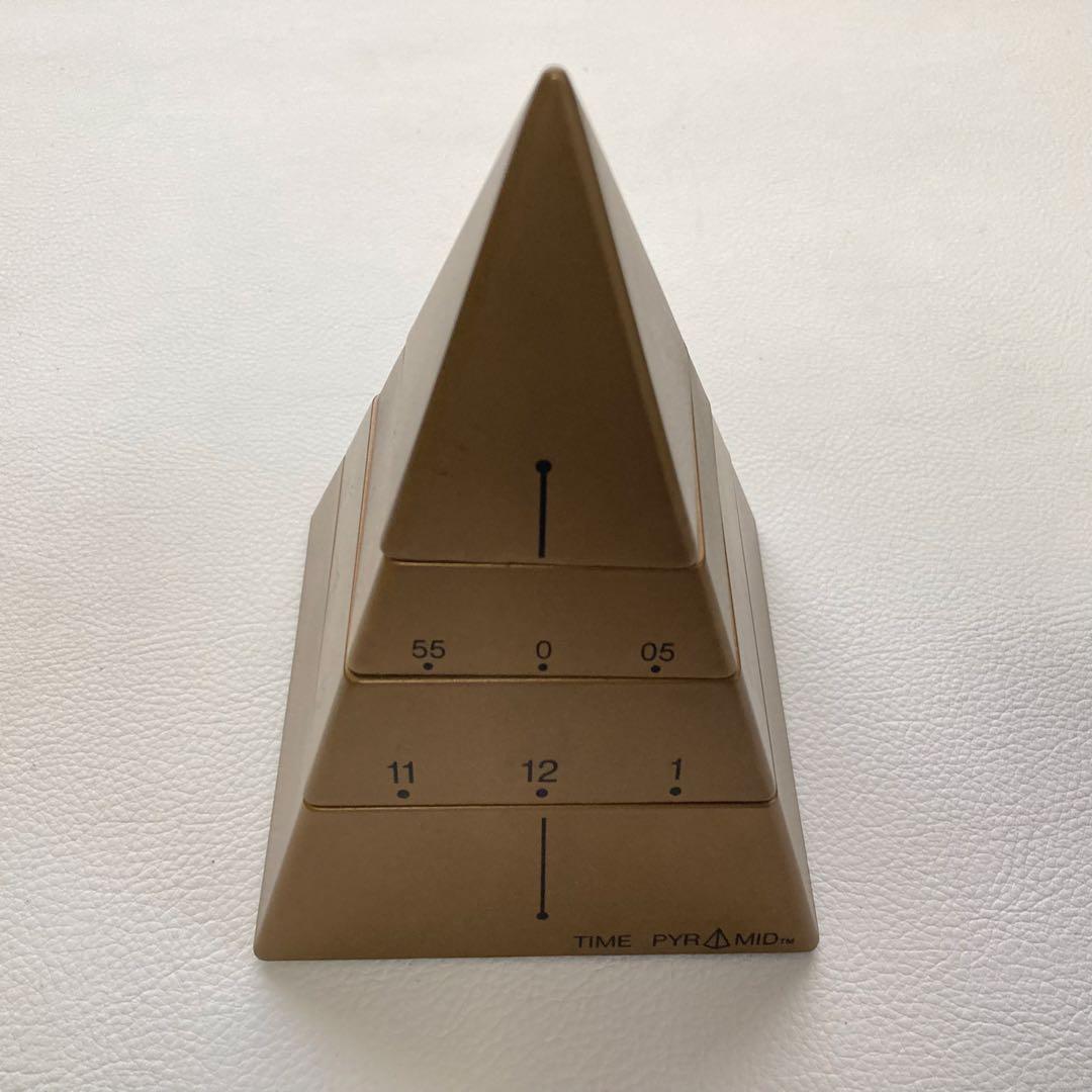 TIME PYRAMID 置き時計 ピラミッド型 回転式 ゴールド 置物 レトロ