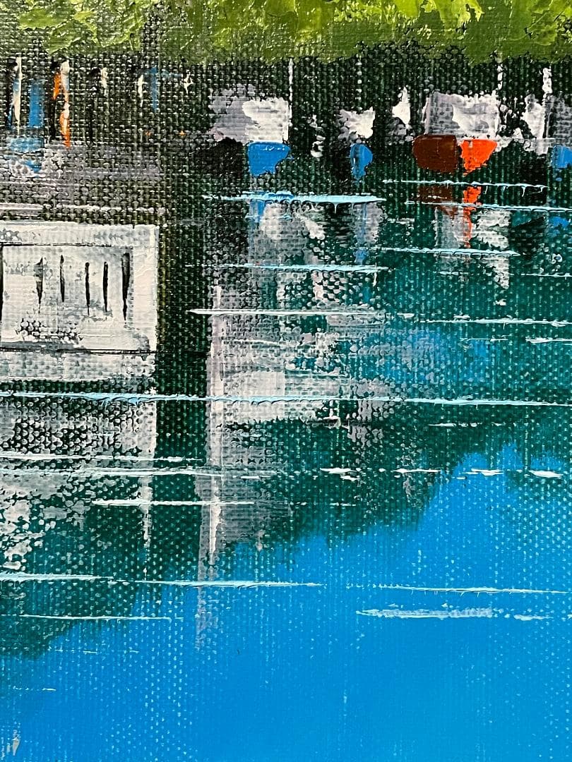 ハ*キ様 「真作」広瀬和之「ルツェルン(スイス)」風景画　油彩画　額装　サイン有