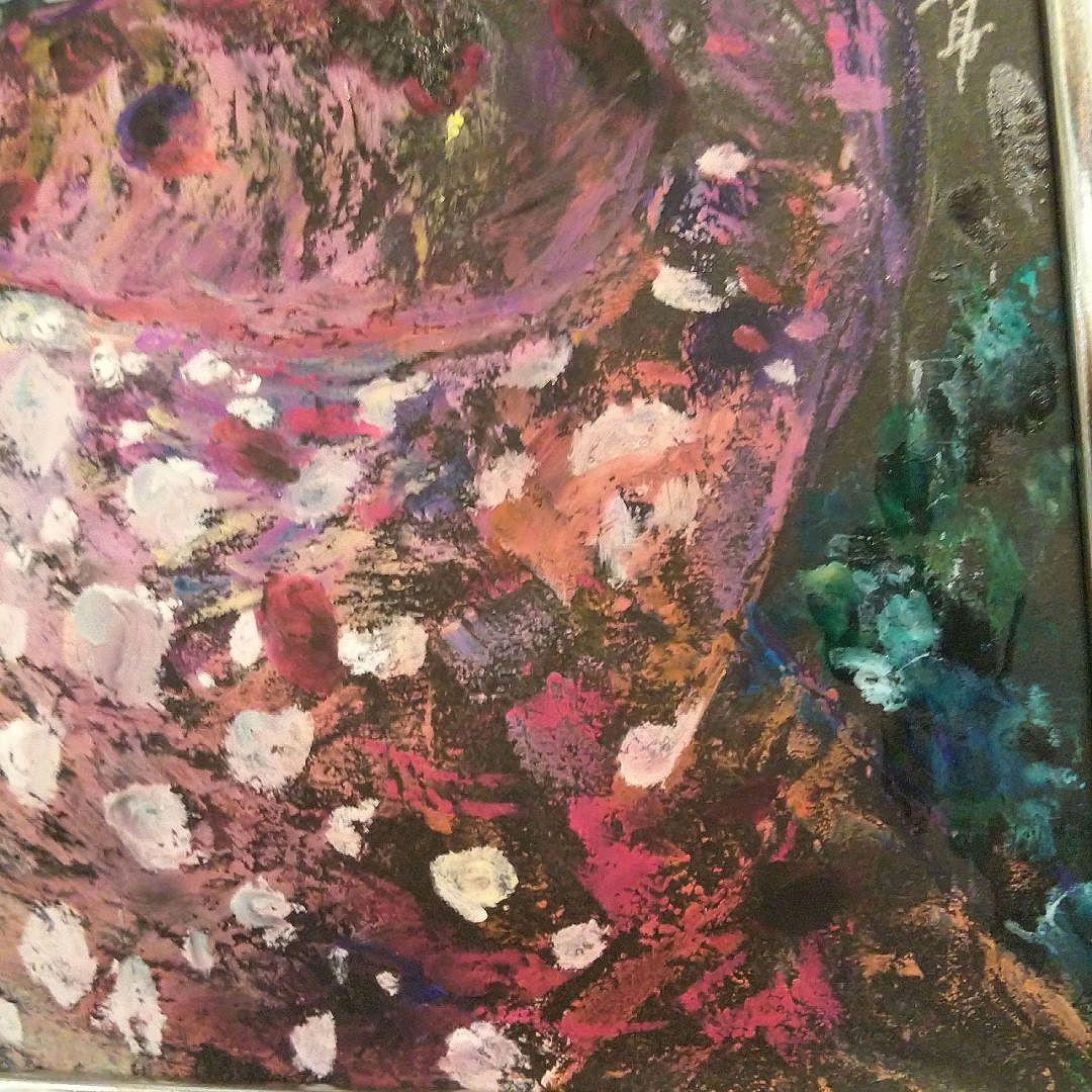 紫陽花 花 爬虫類 トカゲ ヤモリ レオパルド ワニ  原画 アート 絵画 青