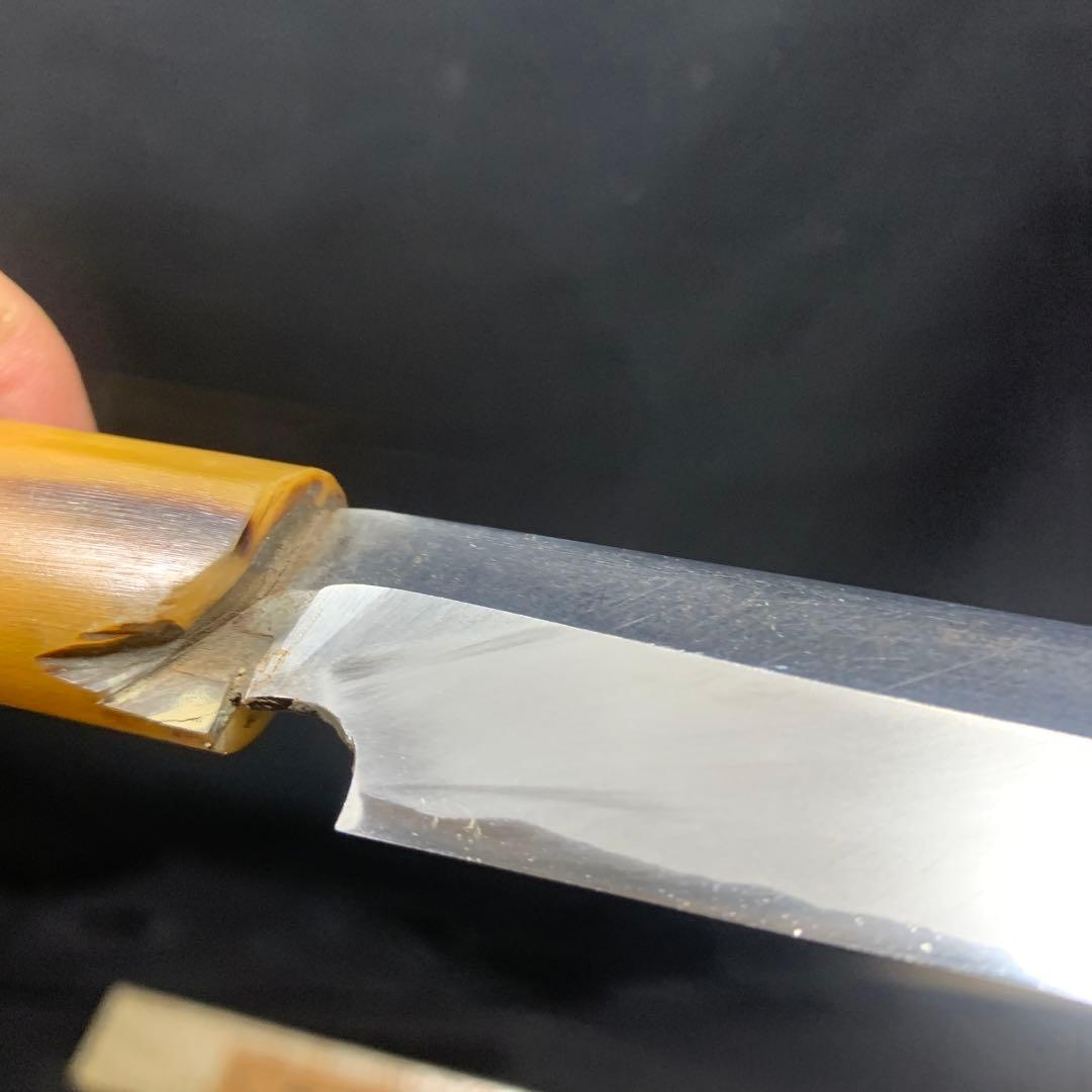 ビンテージ　柳刃包丁 水牛柄　刃渡24cm 砥石研ぎ済み