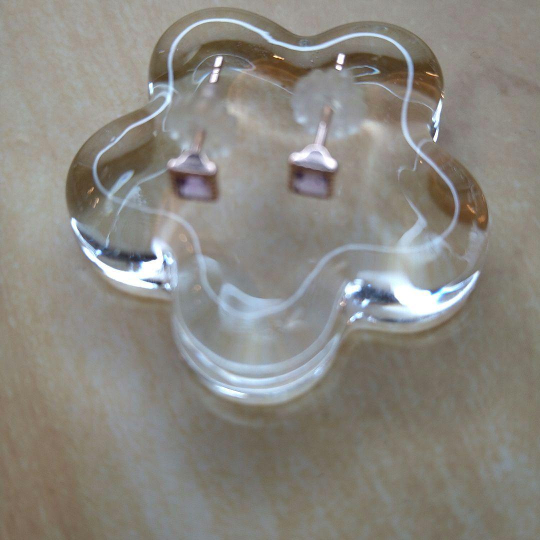ピアスk10ピンクゴールド 色石