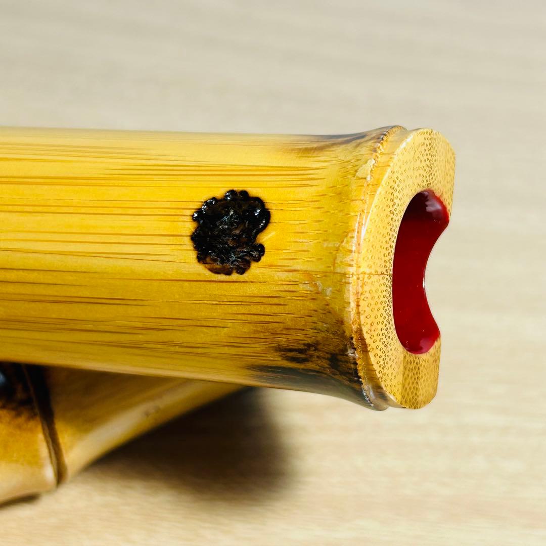 【現状品】胡蝶宝 尺八 合竹 曲管 節あり 焼印あり 琴古流 1.8尺