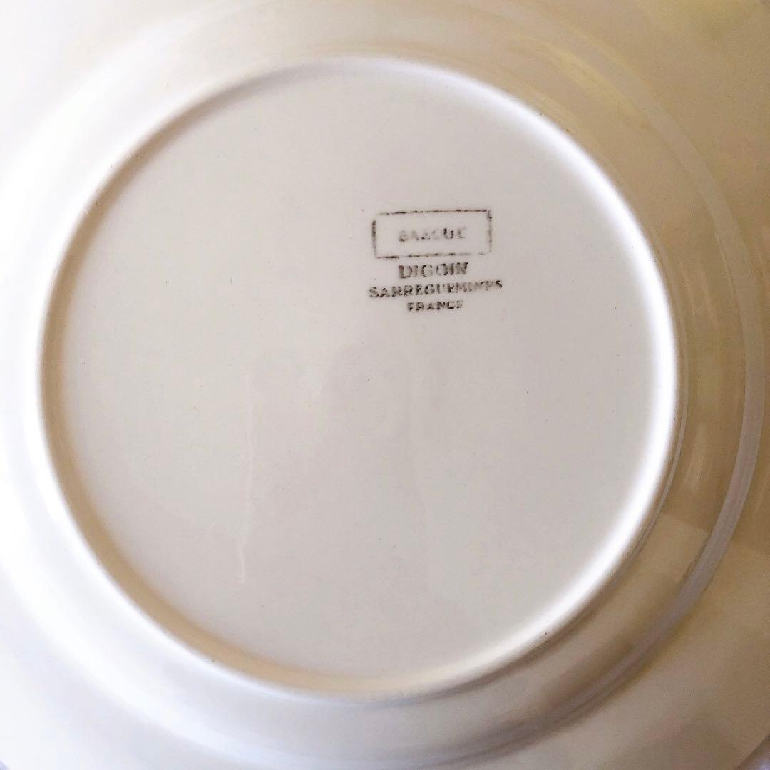 ディゴワンサルグミンヌ バスク柄デイナープレート D フランスアンティーク食器