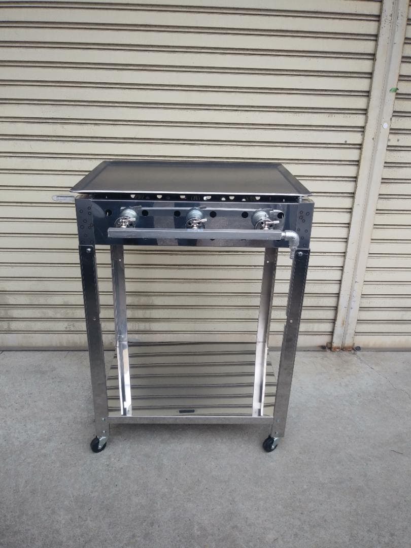 デモキッチンカー　移動試食デモ販売　専用台付　鉄板焼ガスグリラー　模擬店　道の駅