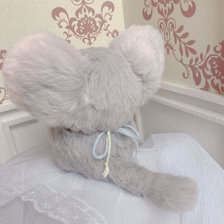 ハンドメイドぬいぐるみ　★こんぺいとうちゃん★ グレーのチンチラちゃん