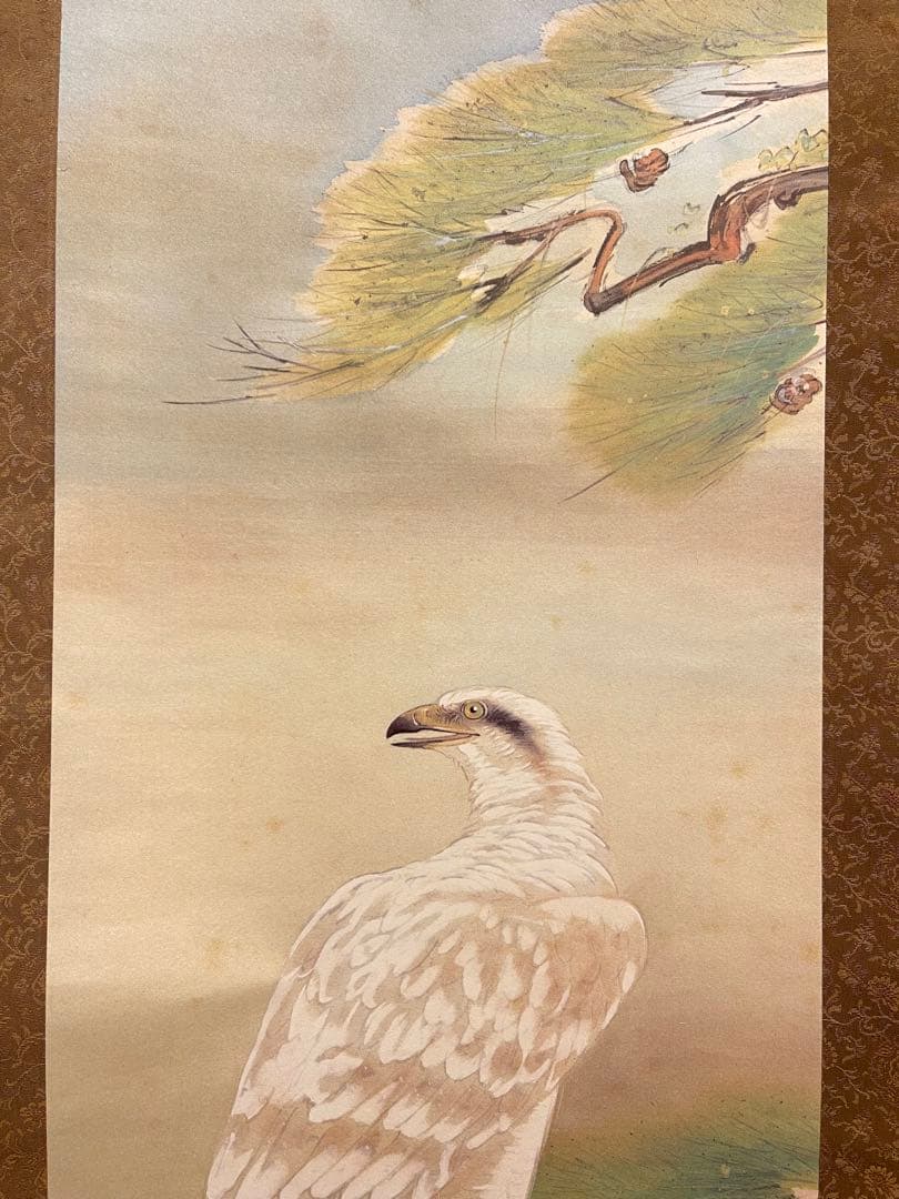 橋本関雪 複製工芸 掛け軸 掛軸 霊鷹 茶掛 絵画 日本画 花鳥図 中国 動物画