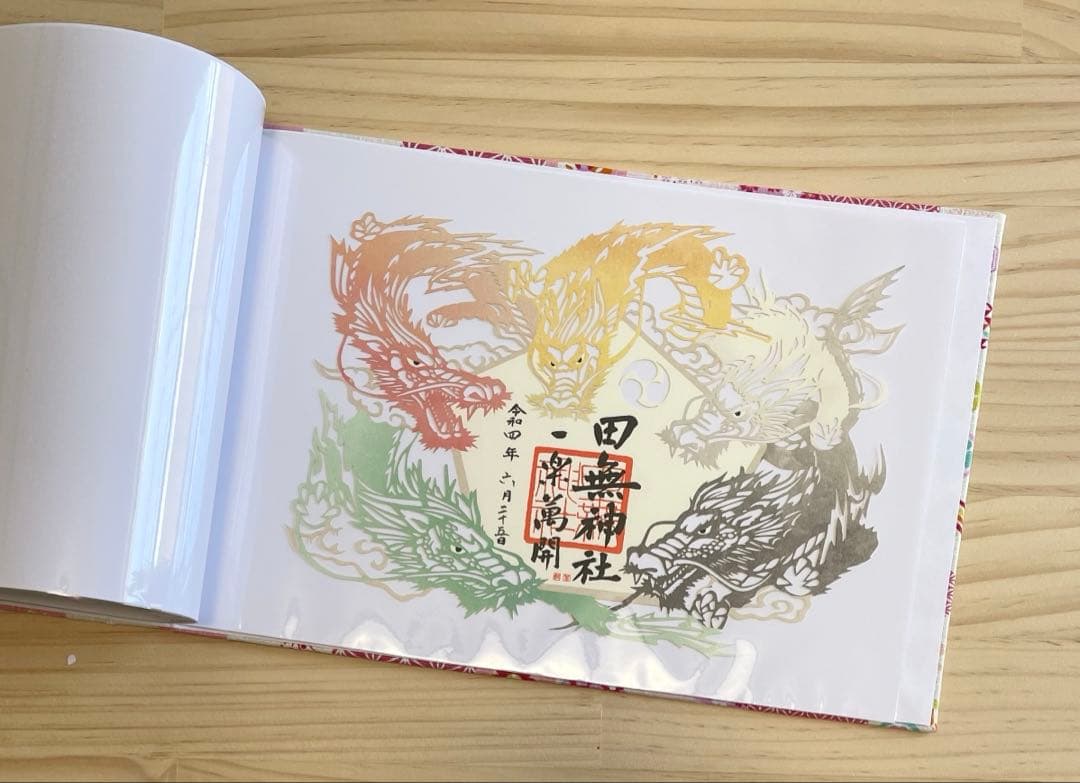 ももちゃ　御朱印ホルダー（大）（小）白台紙／御朱印帳　見開き／大判