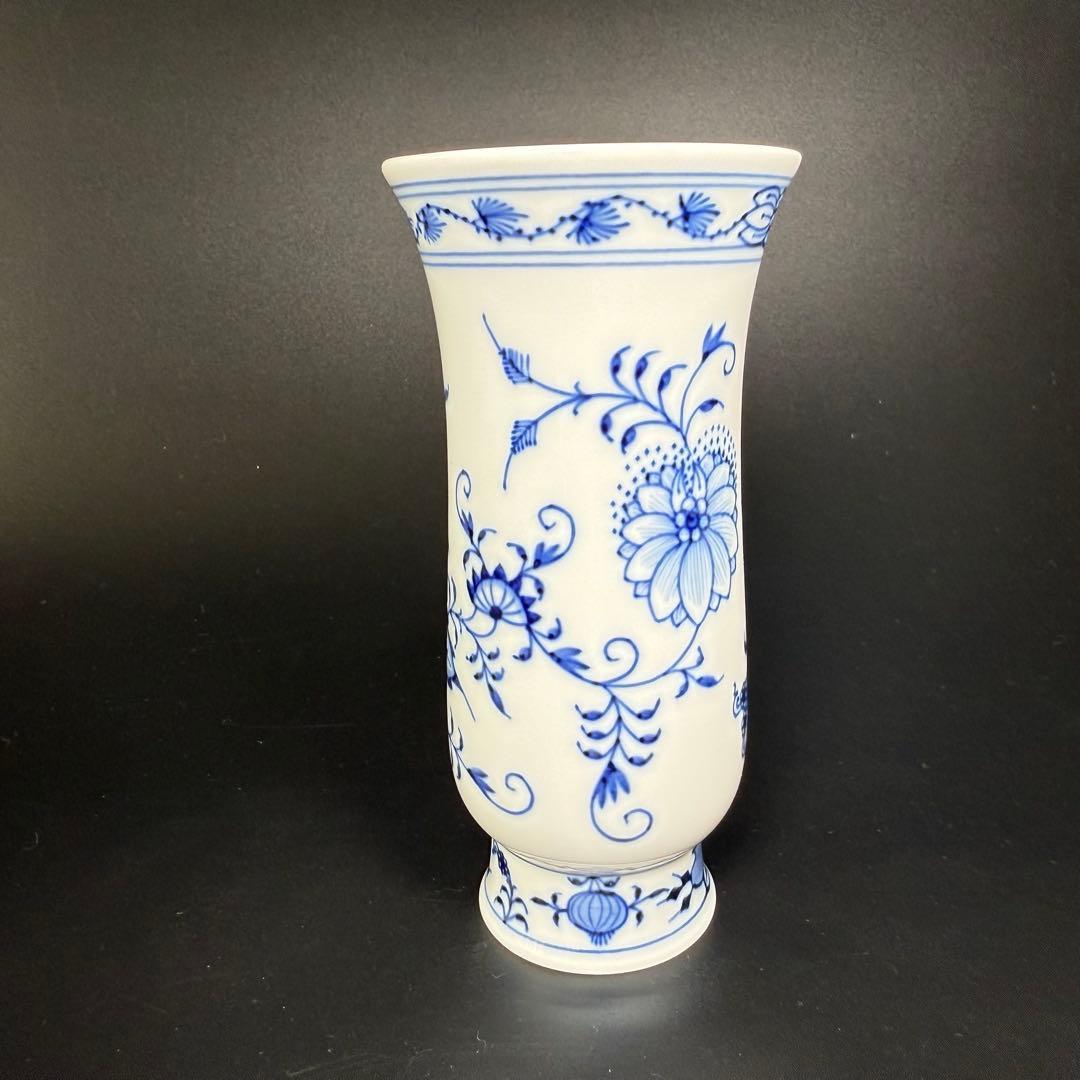 新品 マイセン ブルーオニオン フラワーベース 花瓶 (14cm)1点、1級品