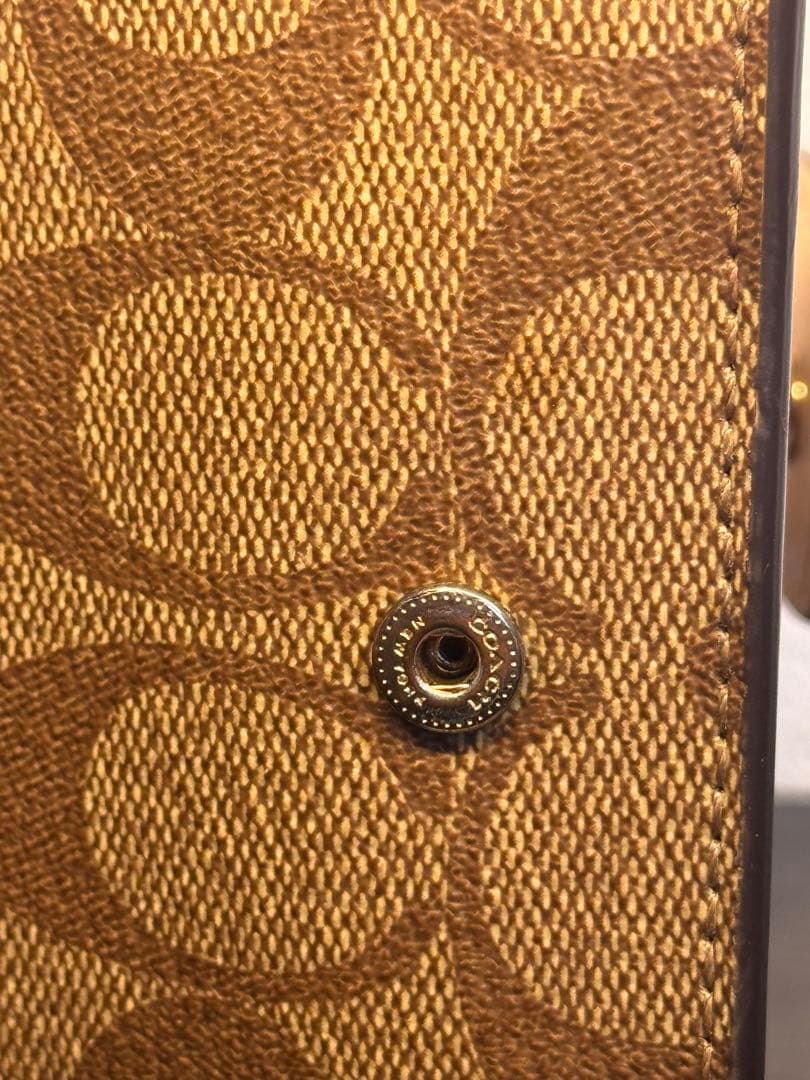 COACH コーチ シグネチャー 二つ折り財布 ブラウン 目立った傷汚れなし