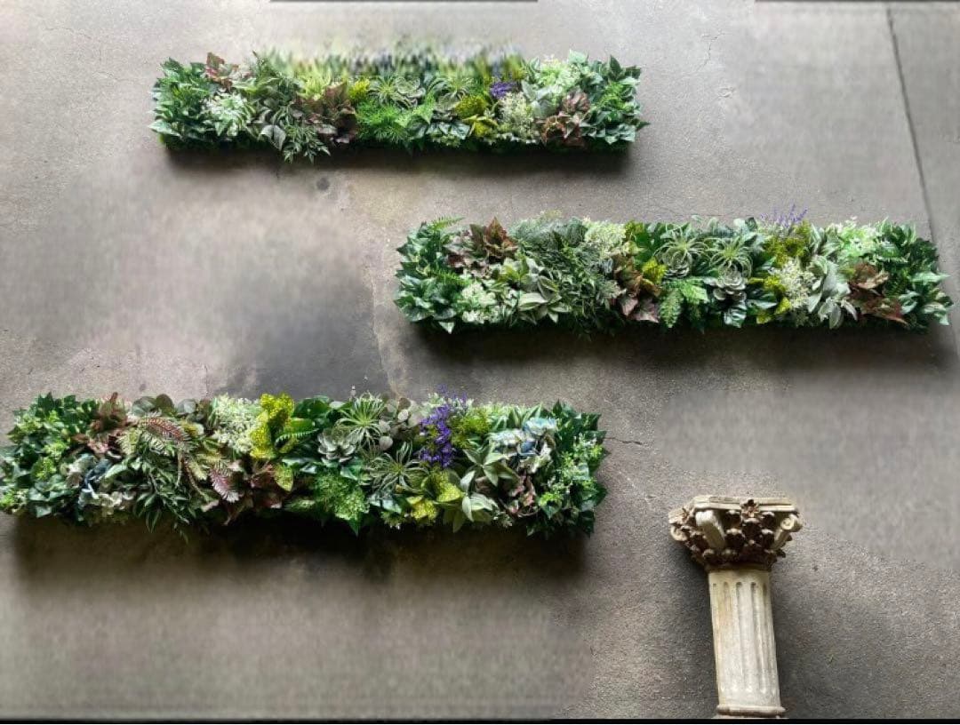 光触媒　人工観葉植物　ウォールグリーン　フェイクグリーン　壁掛け1220×3