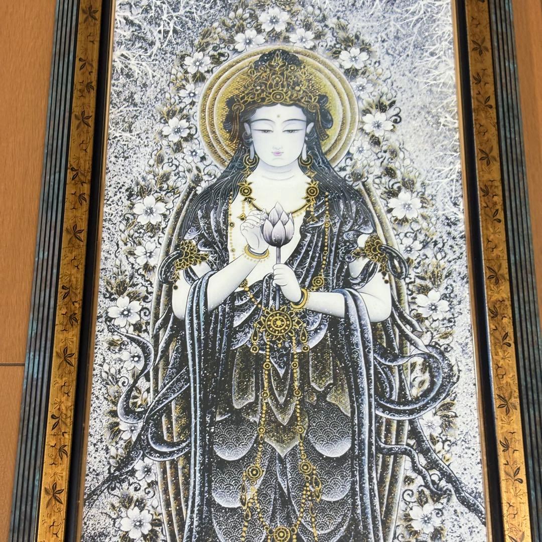丸山寿美　ジグレー版画　『寿ぎ観音・清浄』 日本画 仏教美術 美術複製 L