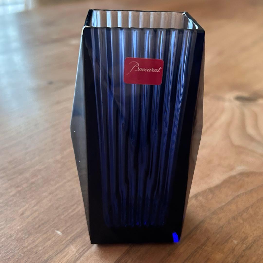 baccarat バカラ ルクソールフラワーベース　ミッドナイトブルー　未使用