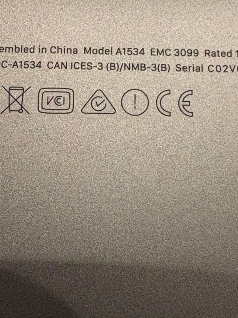 MacBook 12㌅ (2017)スペースグレーA1534/8G/256G
