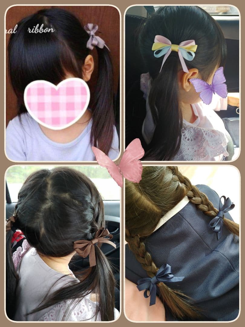【ブラック】ナチュラルリボン♡ヘアゴム2個セット
