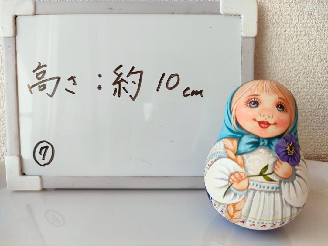 【KV007】10cm級 おきあがりこぼし カバノヴァ　青のプラトーク