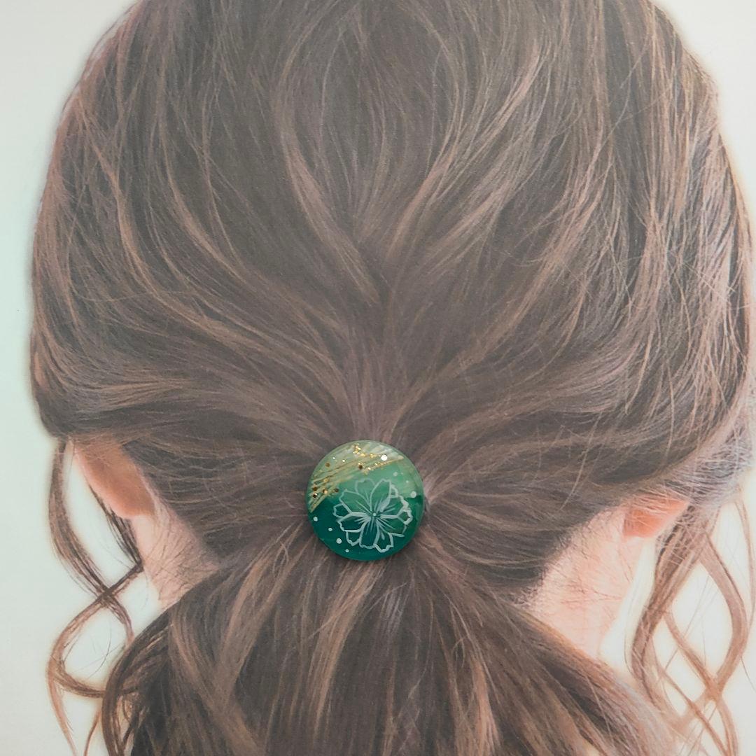 【894】ハンドメイド　レジン　ヘアゴム　ポニーフック