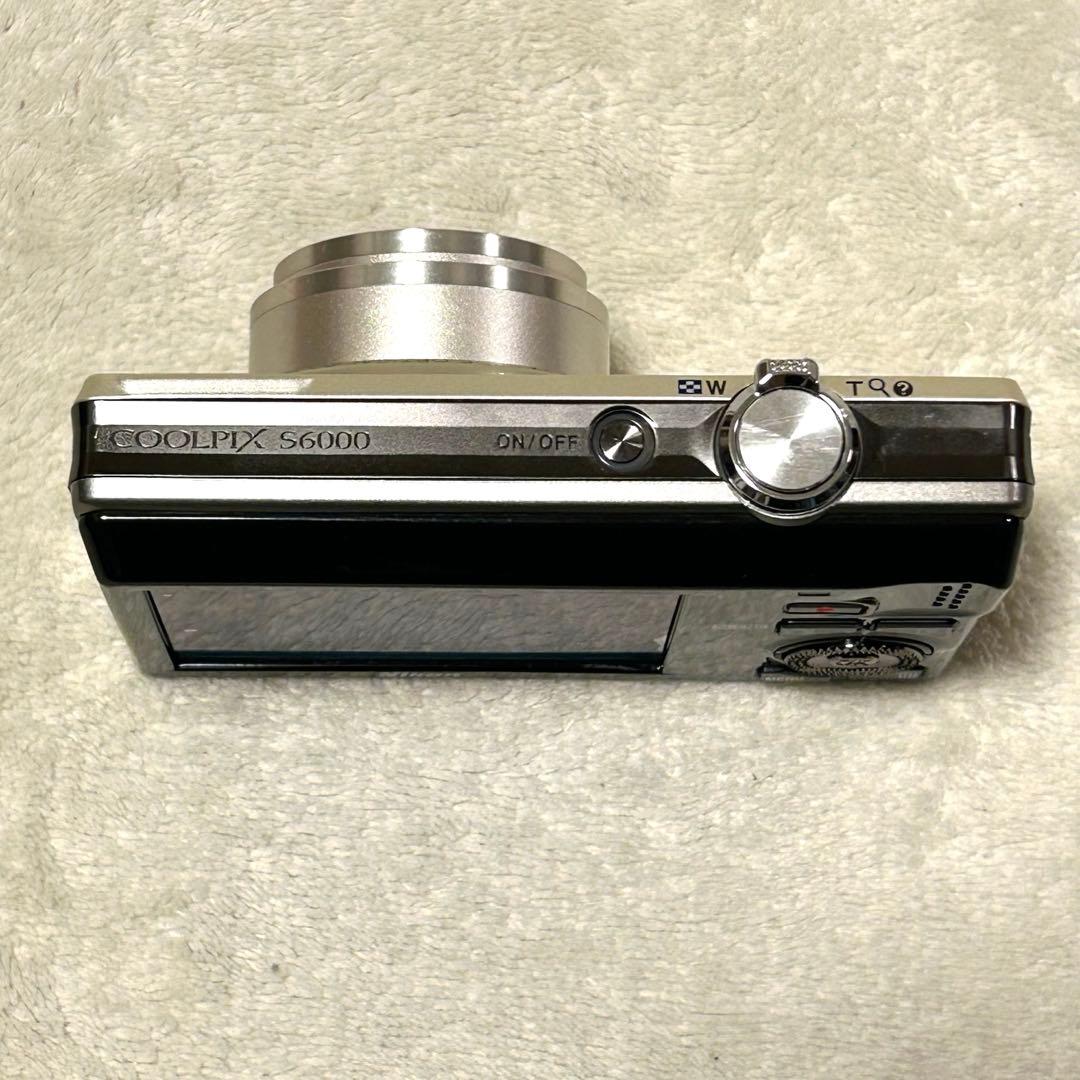 【美品 動作確認済】Nikon Coolpix S6000 シルバー デジカメ