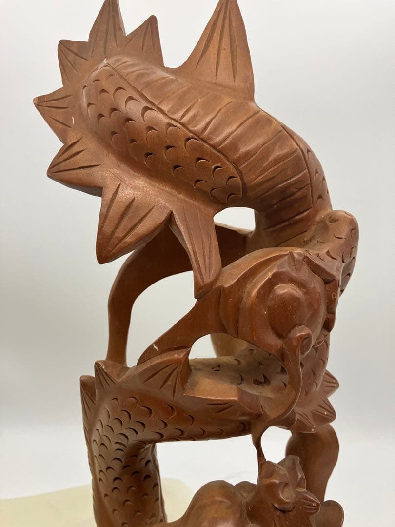 龍神 木彫り 龍の干支 置き物 龍 開運　和風置物 ドラゴン　約45cm 竜