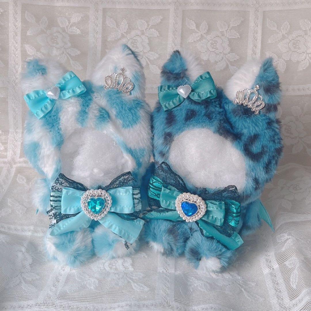 b.184 ぬい服 12cm ちびぐるみ 着ぐるみ おすわり ブルー悪魔狼セット
