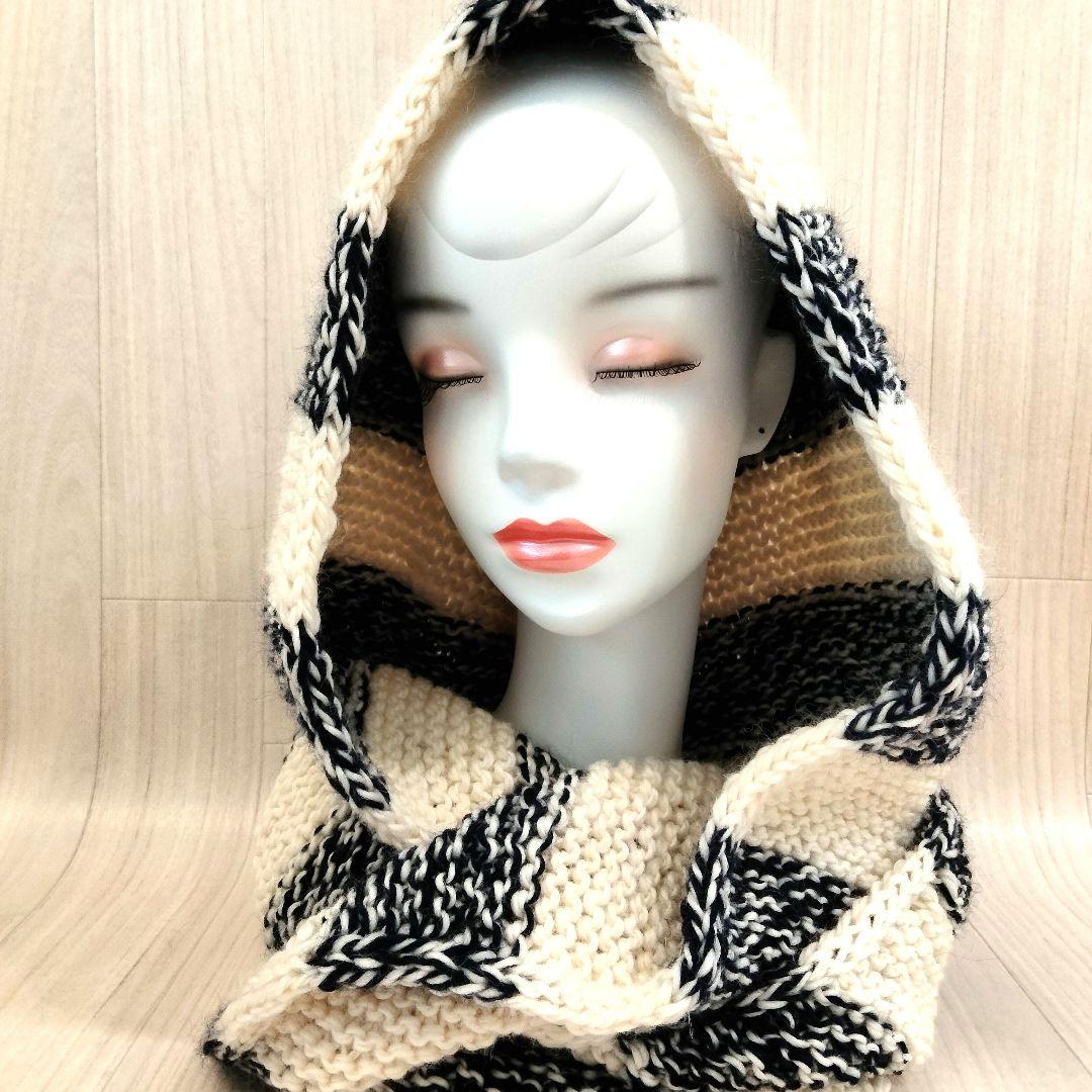 オーダー承り品　ハンドメイド　handmade　フードマフラー　リッチカジュアル