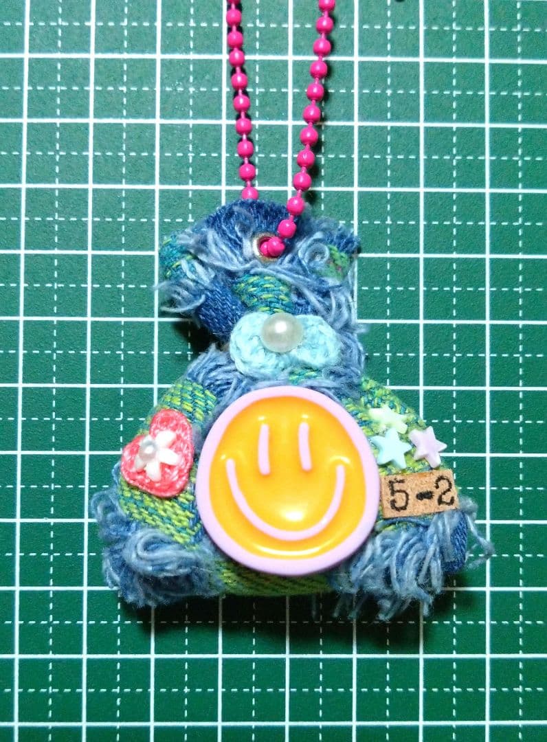 【専用】デニムリメイク☆クッションチャーム•巾着タイプ☆SMILE☺６個セット