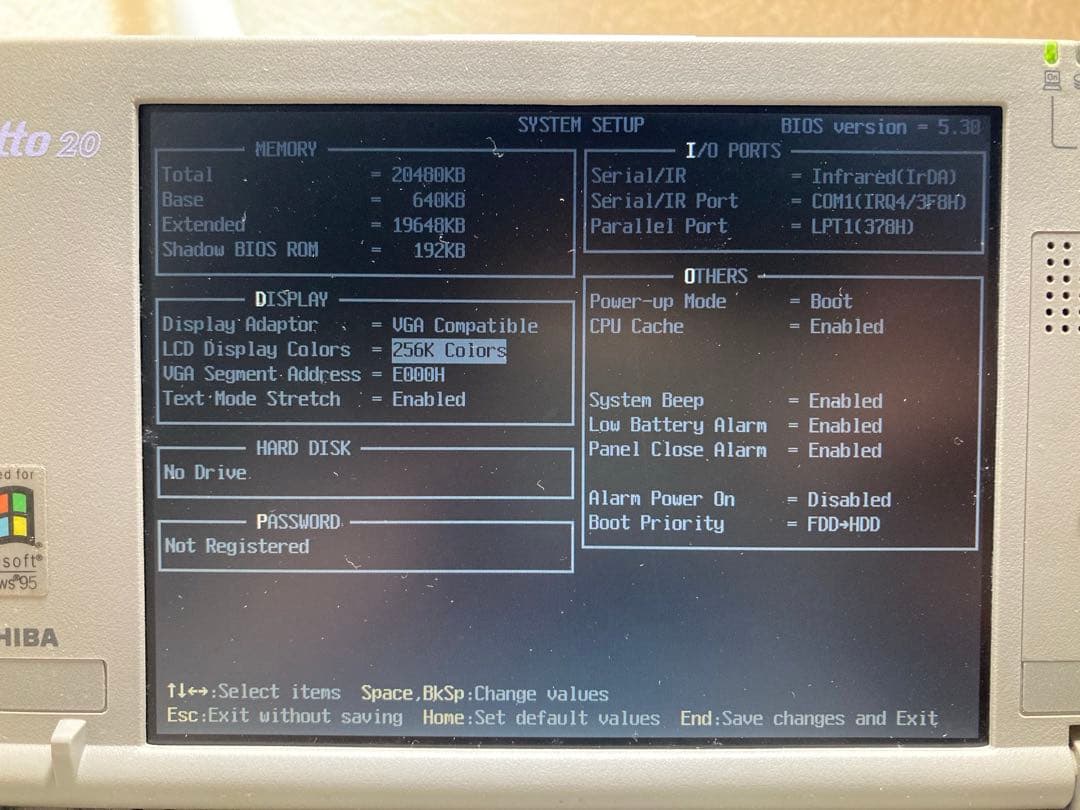 東芝Libretto 20