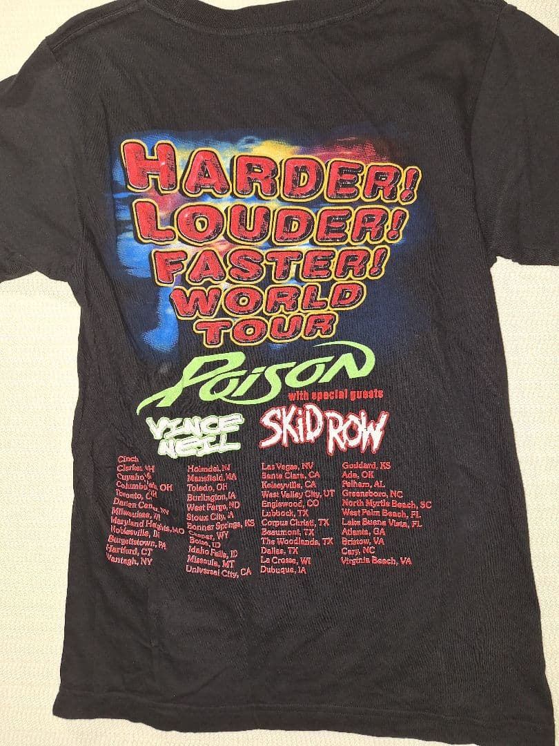 Poison ツアーTシャツ ビンスニールスキッドロウモトリークルーバンドT