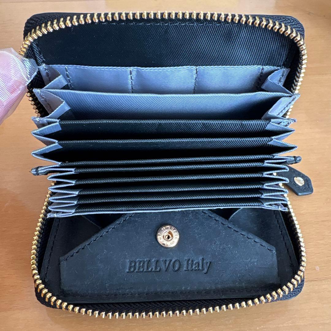 BELLVO ラウンドZIPミニ財布SATTO Pro ブラックレザー