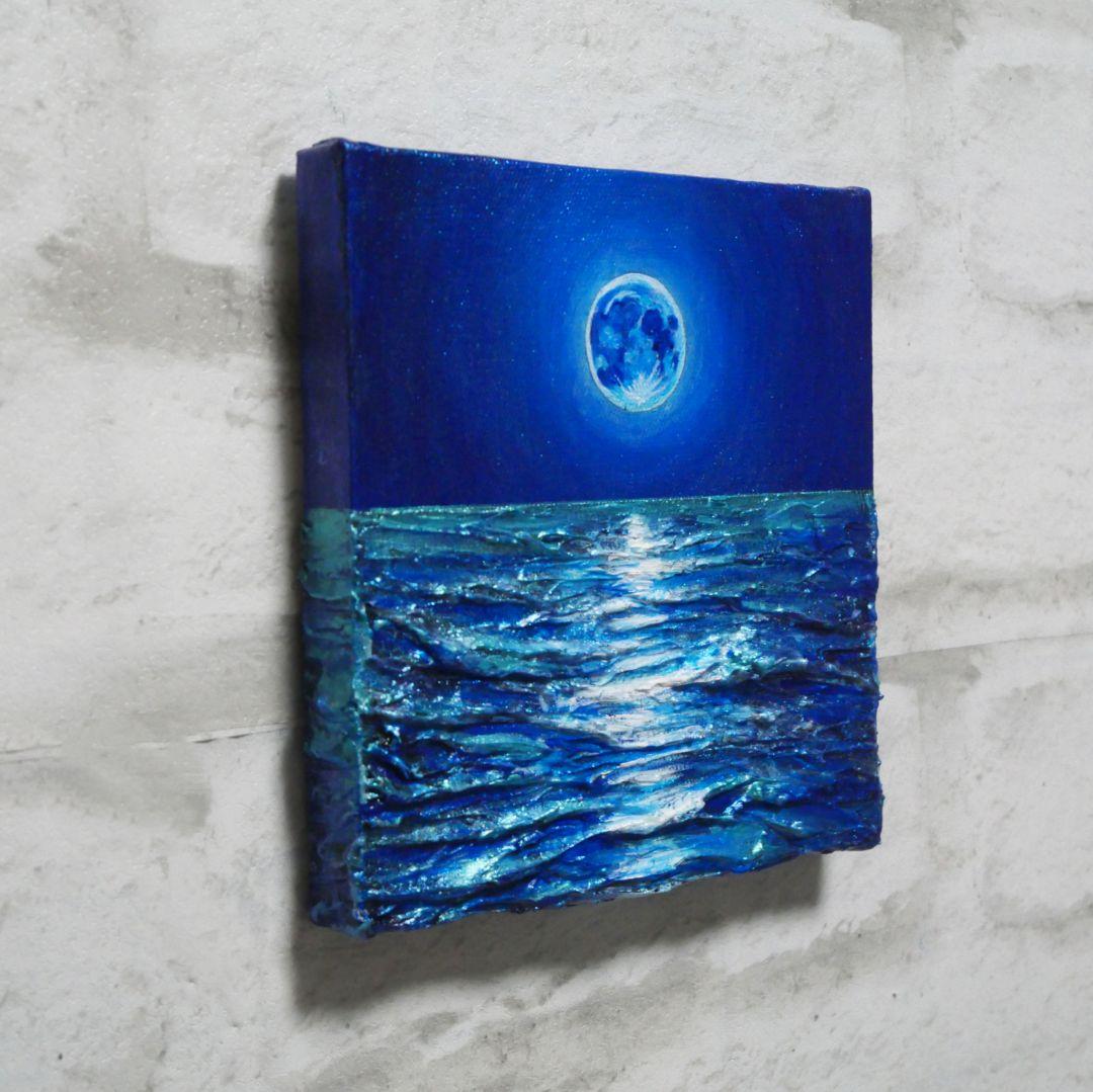 油絵 油彩 油彩画 絵 絵画 アートパネル【スーパーブルームーン 】