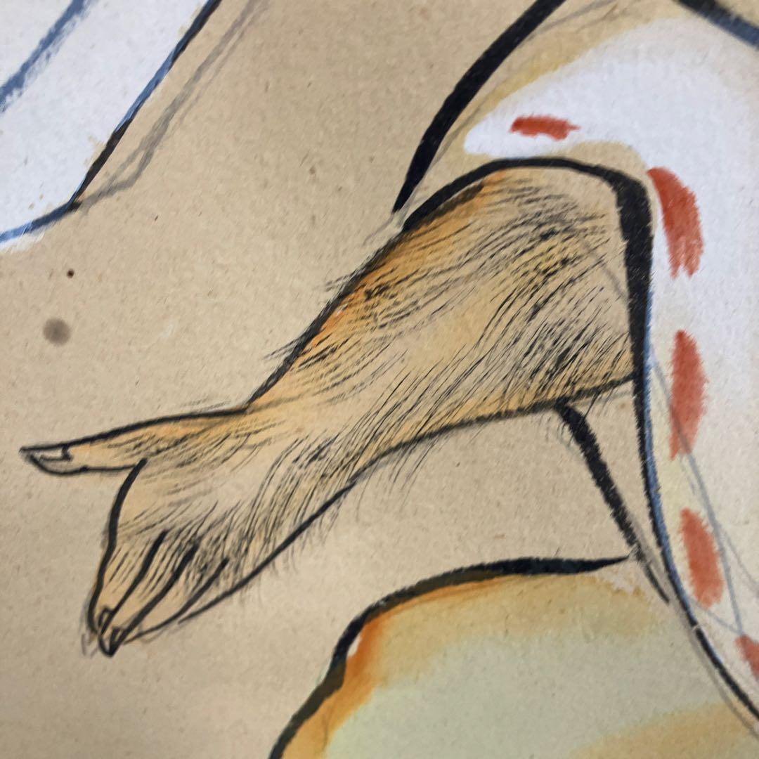 掛軸 鍾馗（しょうき）図 肉筆 絹本 掛け軸 掛軸 骨董 美術品 古美術