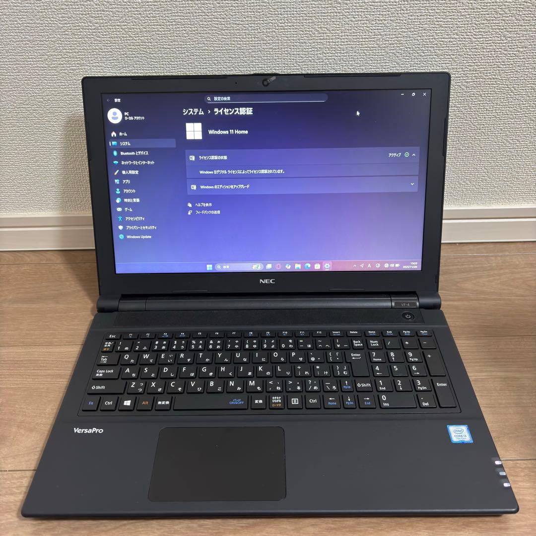 NEC VersaProノートパソコンi3第7世代8GB SSD Win11