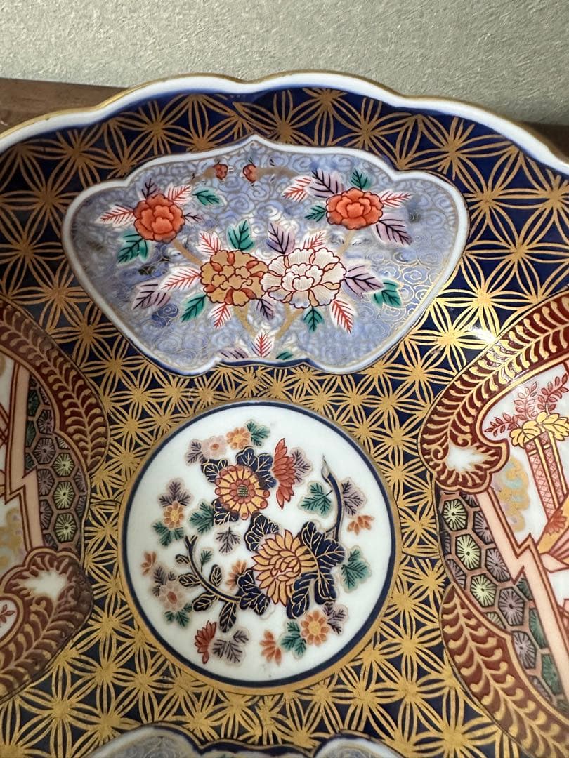 有田焼　染錦大鉢◇日肥其泉昭和年製◇ 極錦金彩古伊万里様式