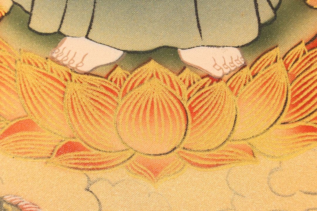 No5270 掛軸　福田素仙　十三仏図　絹本着色　合箱　絵画　古美術　送料無料