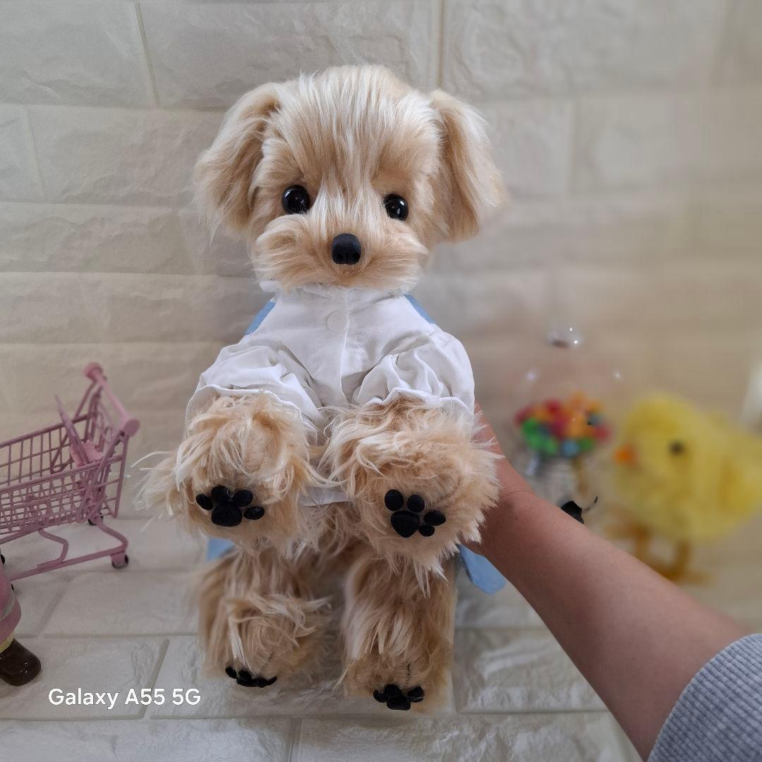 ぬいぐるみ、マルプー、トイプードル、犬、ハンドメイド、リアルサイズ、全身可動