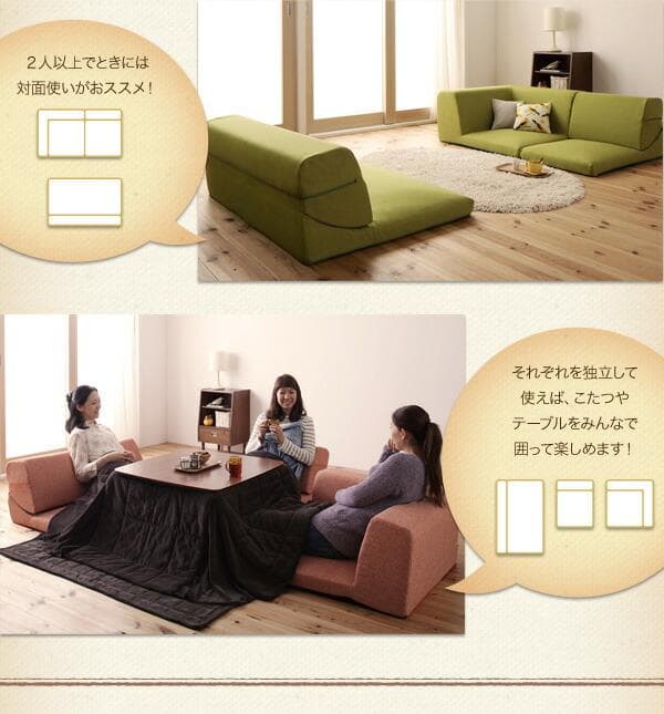 【最安値】シャロウ フロアソファ ローソファ 3人掛け こたつソファ 新品送料込