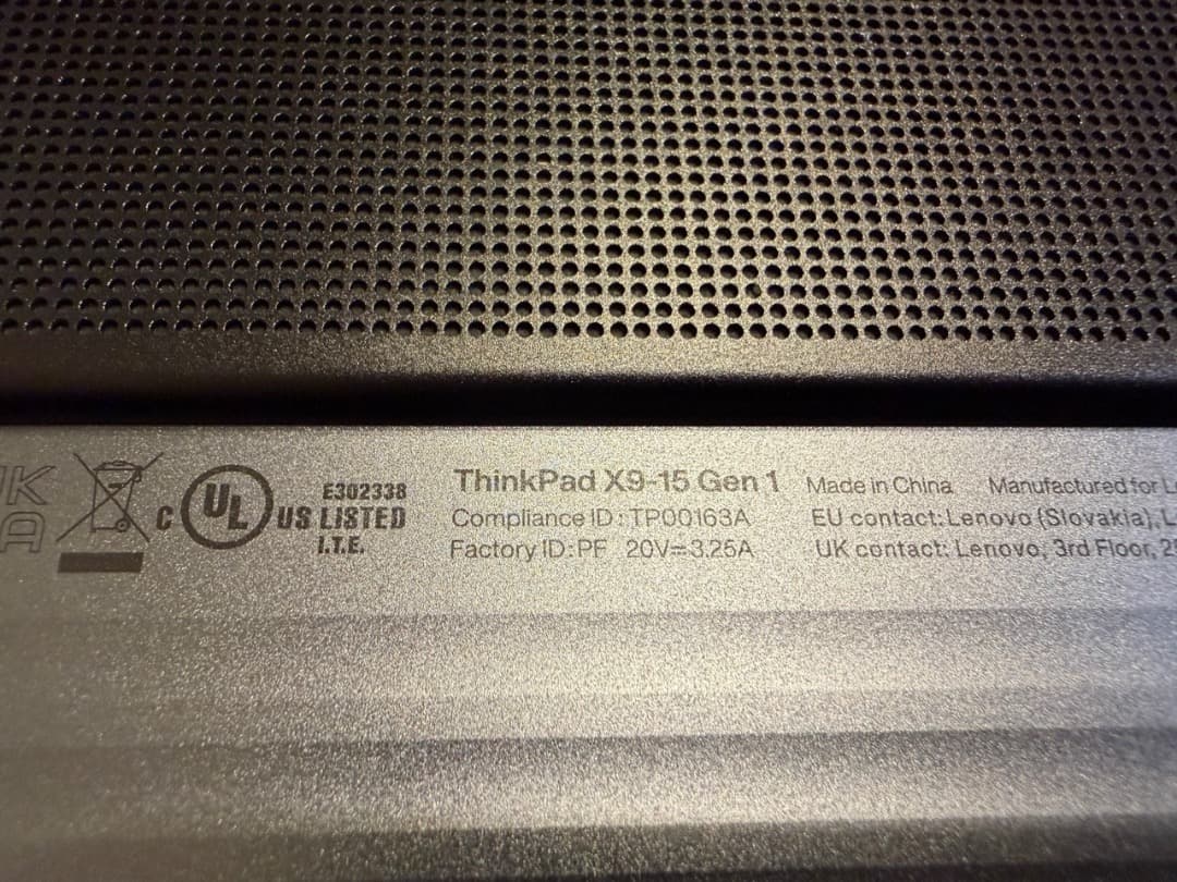 【美品】Lenovo ThinkPad X9 15 本体