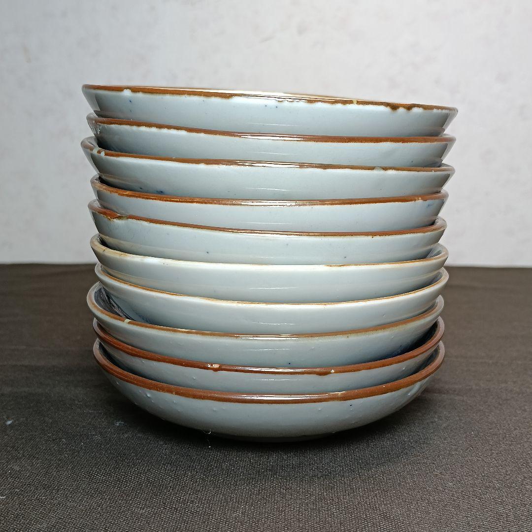 113　小皿 10枚セット 印判皿 染付皿 伊万里焼 アンティーク 時代物 器