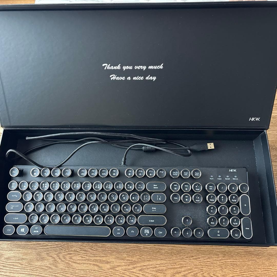 HKW タイプライター風キーボード　LEDバックライト