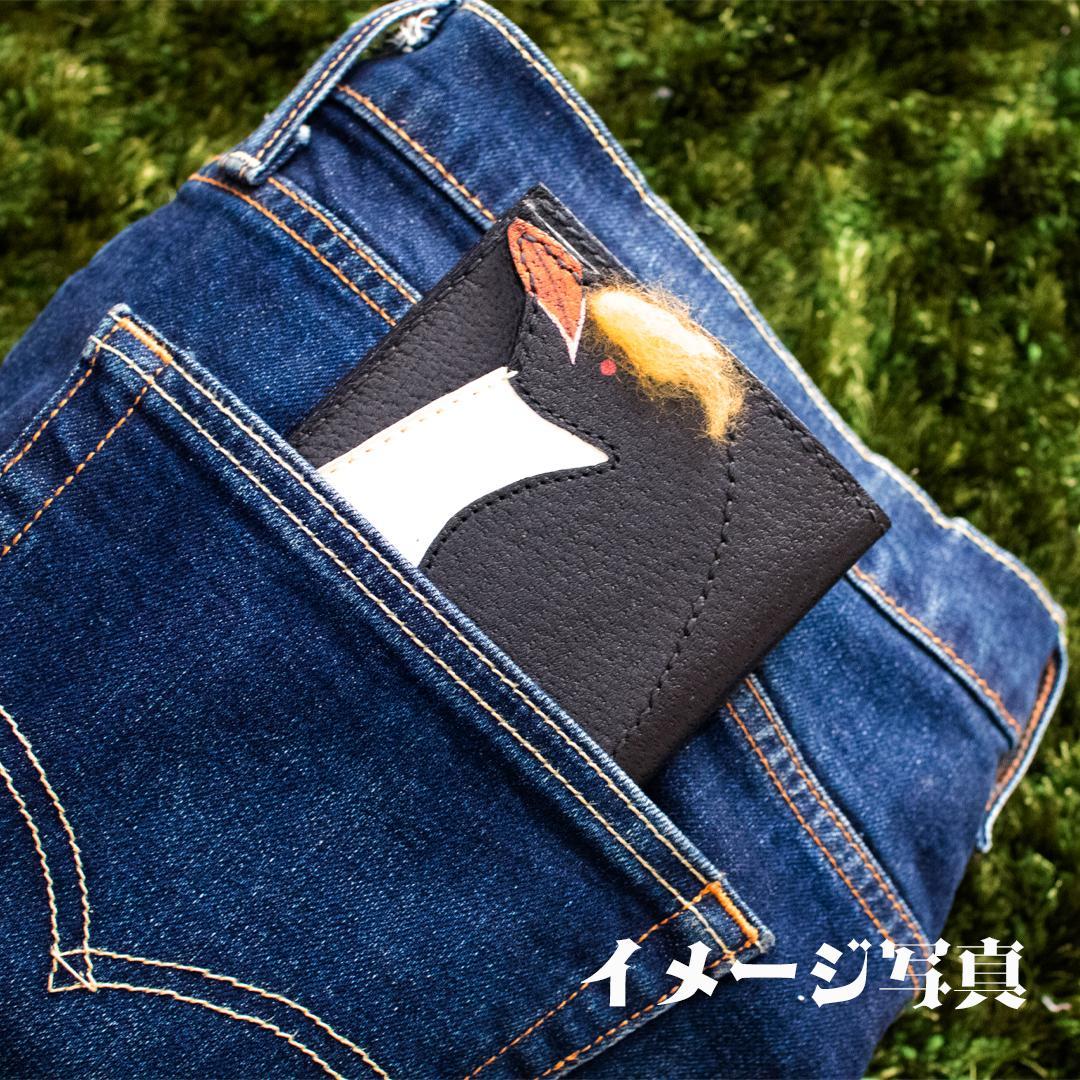 ペンギン(Macaroni Penguin)デザイン 牛革豚革レザー・長札入財布