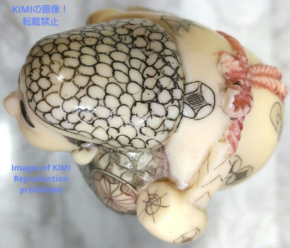 置根付 大黒天 Daikokuten 七福神 極細工  Netsuke 東洋彫刻